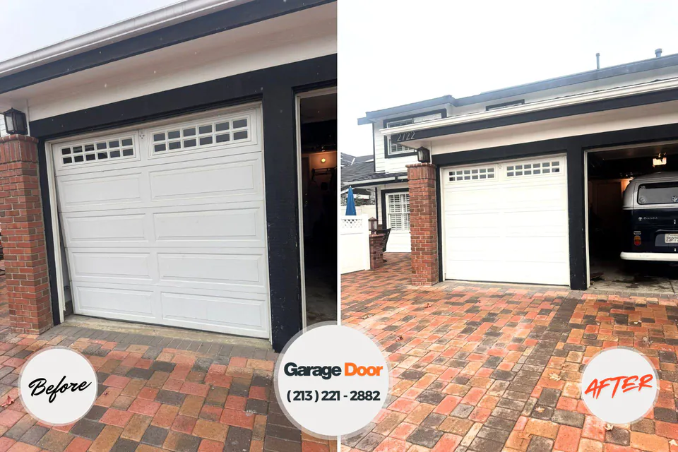 Before and after: garage door repair Hewitt, NJ